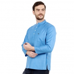 Mens Light Blue Short Kurta